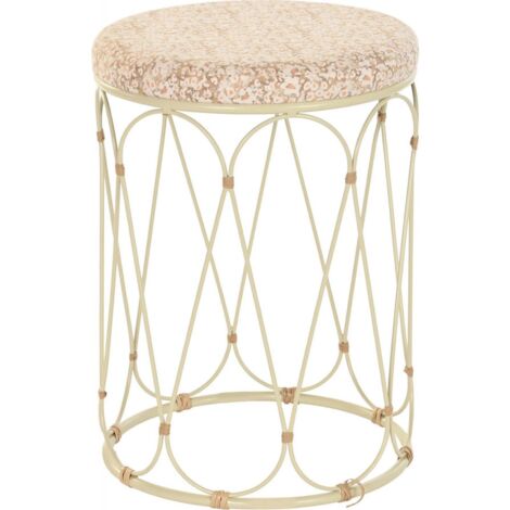 Table d'appoint en rotin pour salon chic et élégant - Crème légère avec nuances naturelles