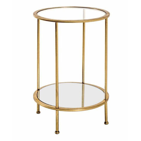 Table d'Appoint en Verre "Alizée" 55cm Or