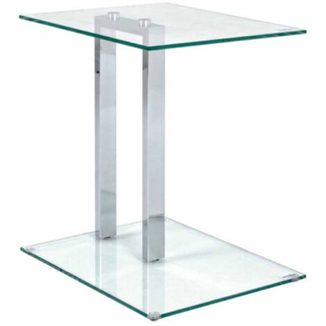 Table d'Appoint en Verre "Antilles" 50cm Transparent