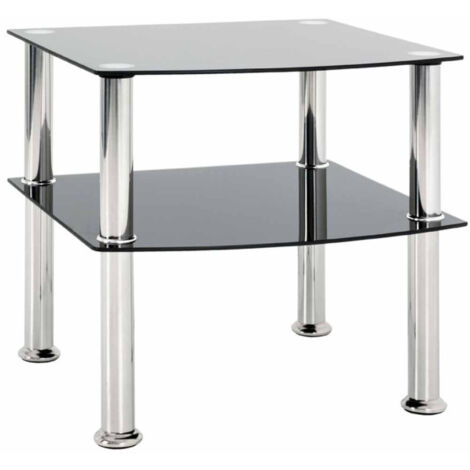 Table d'Appoint en Verre "Gaïa" 45cm Noir