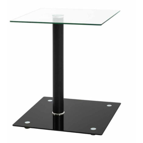 Table d'Appoint en Verre "Nolan" 52cm Noir