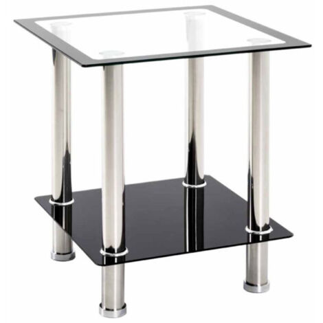 Table d'Appoint en Verre "Sacha" 46cm Noir
