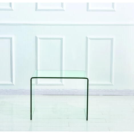 Table d’appoint en verre transparent trempé,table d’appoint transparente,table sofa(CHI)