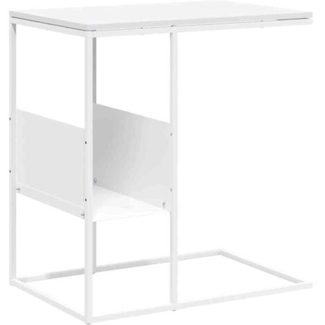 Table d'appoint et bout de canapé - Table Café Blanc 55x36x59,5 cm Bois d'ingénierie BV795652 - BonneVie