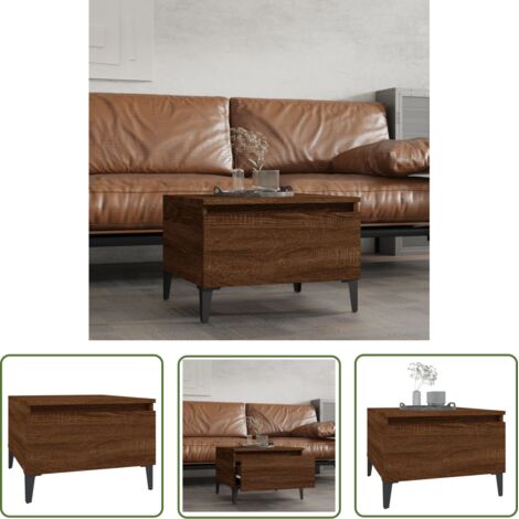 Table d'appoint et bout de canapé - Table Café Chêne marron 50x46x35 cm Bois d'ingénierie BV500373 - BonneVie