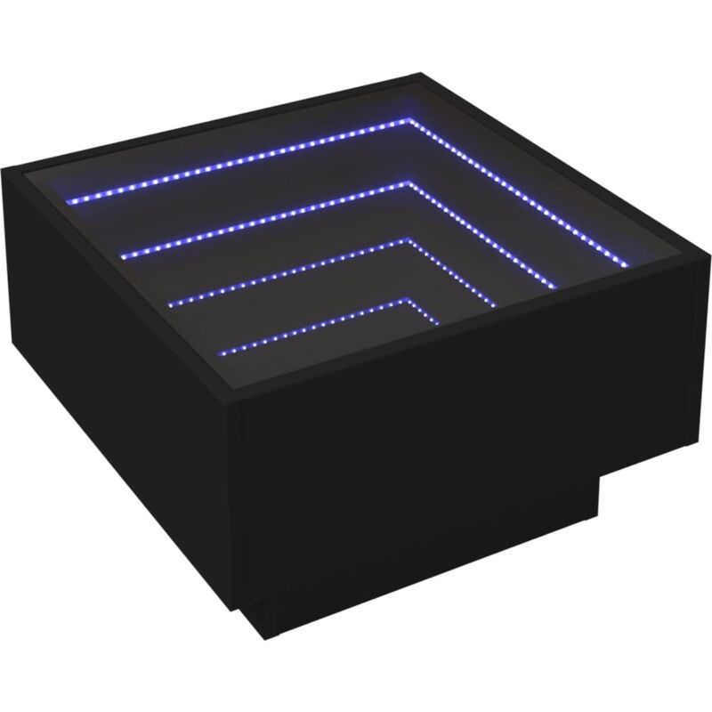 Table basse avec LED noir 50x50x30 cm bois d'ingénierie vidaXL