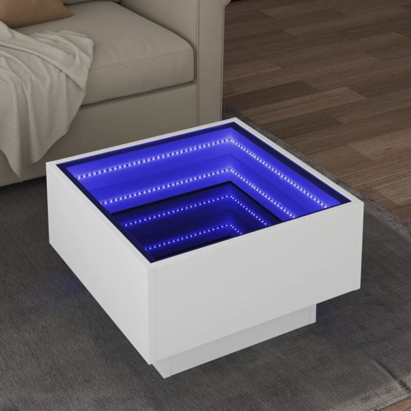 Vidaxl - Table basse avec led blanc 50x50x30 cm bois d'ingénierie