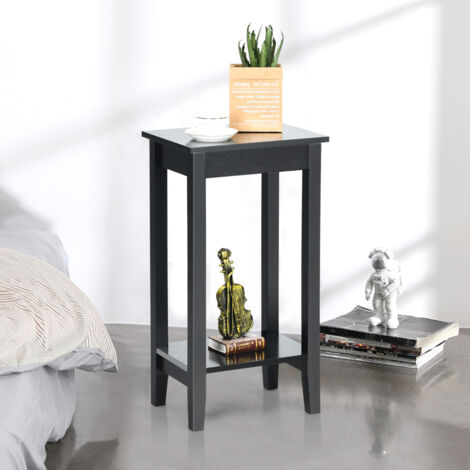 Table d'appoint étroite avec étagère de rangement Salon Noir DESIGN IN