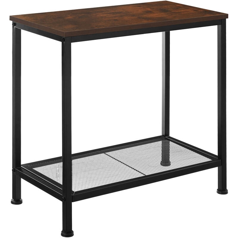 tectake - table d'appoint filton 60x30,5x60,5cm - table d'appoint, console, table d'entrée - bois foncé industriel, rustique