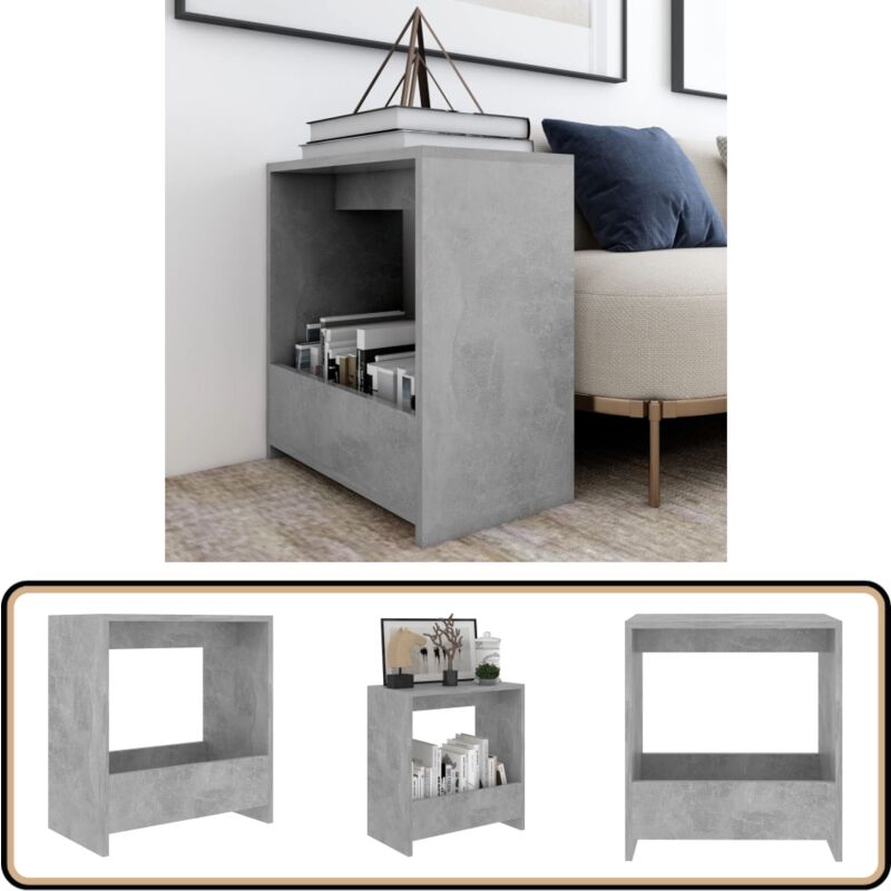 Vidaxl - Table d'appoint gris béton 50x26x50 cm bois d'ingénierie - Table D'appoint - Table Basse - Meuble Design - Mobilier Contemporain - Table En