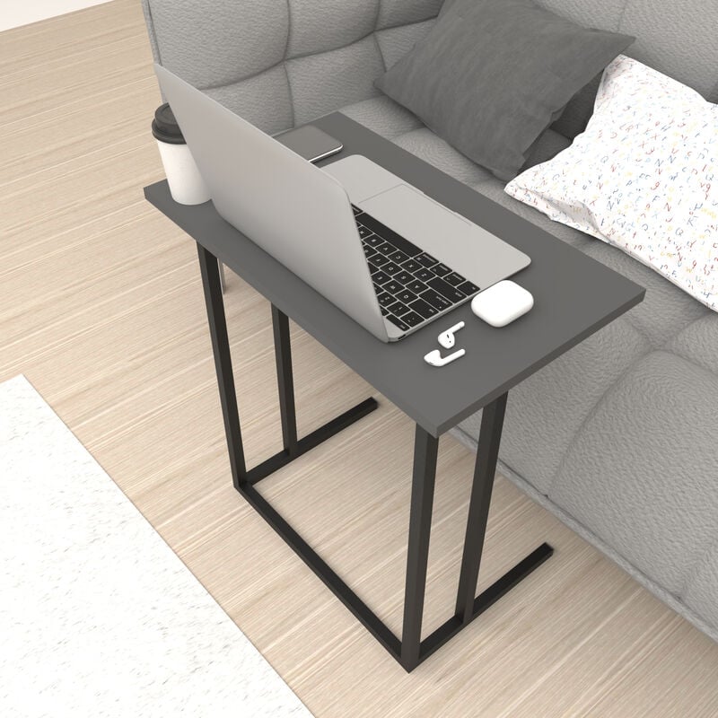 table de support bas idéal pour le canapé avec cadre noir et différentes couleurs surface taille : anthracite