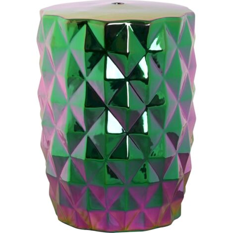 Table d'appoint irisée pour une déco originale - Nuances prismatiques éclatantes