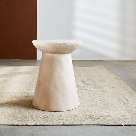 DIMEHOUSE Table d'appoint Irvy beige Ø38