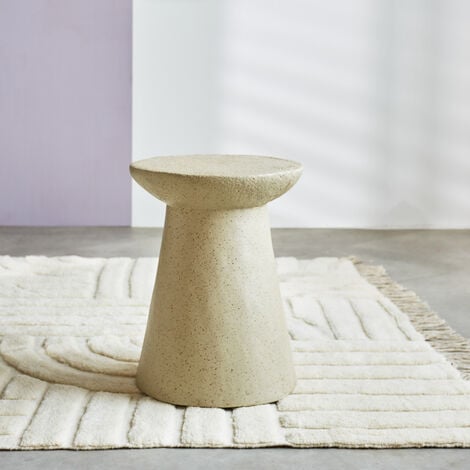 DIMEHOUSE Table d'appoint Irvy de couleur sable Ø38