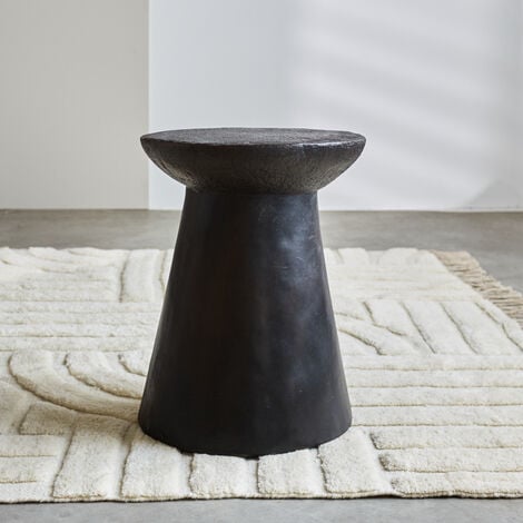 DIMEHOUSE Table d'appoint Irvy noir Ø38