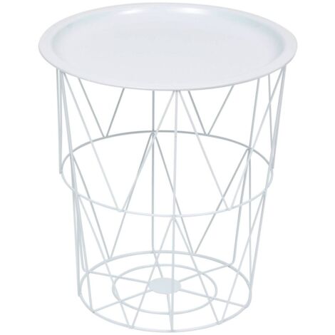 Table d’appoint Kumi blanc 40x37x37cm - Atmosphera créateur d'intérieur