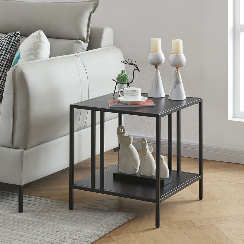 [en.casa] - Table d'appoint Kumlinge acier 47 x 45 x 45 cm noir