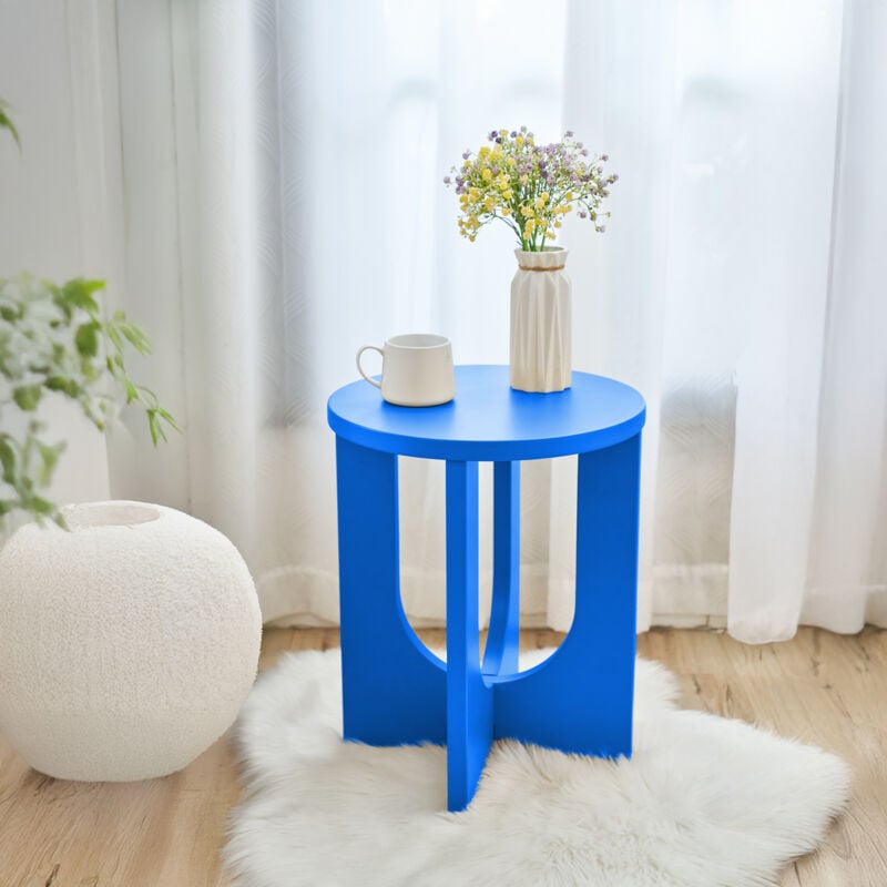 Table d'appoint Kysdajore 50 x 40 cm bleu roi [en.casa]