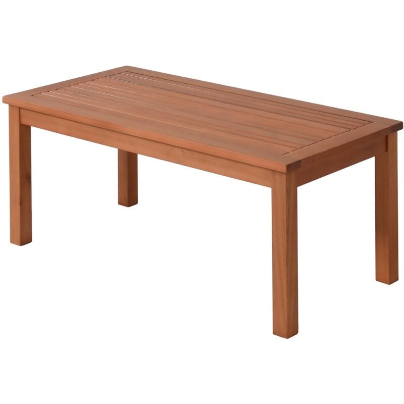 Table d'appoint lansing en bois d'eucalyptus - 90 x 44 cm - table de jardin en bois massif 100% fsc huilé - table de balcon en bois table de salon en