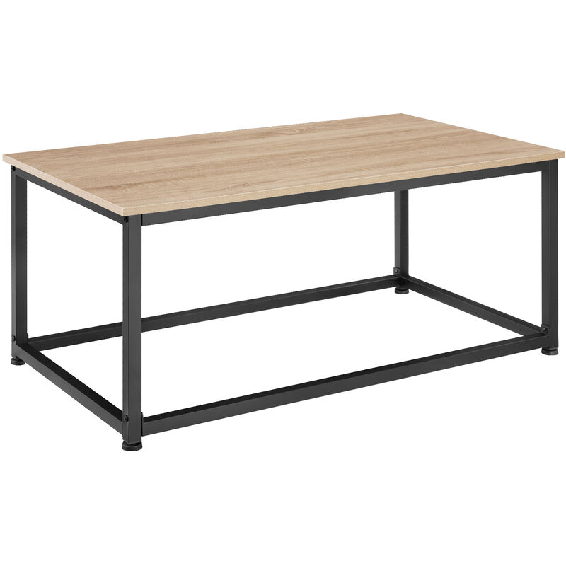 tectake - table d'appoint lynch 100x55x45,5cm - table basse de style industriel, table de canapé, table de salon - bois clair industriel, chêne sonoma