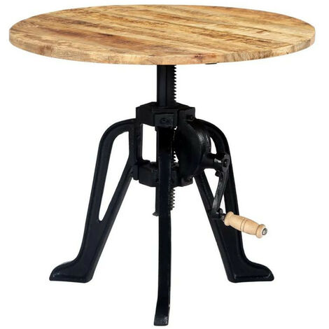 Table d'appoint manguier massif clair et pied métal noir Issaf