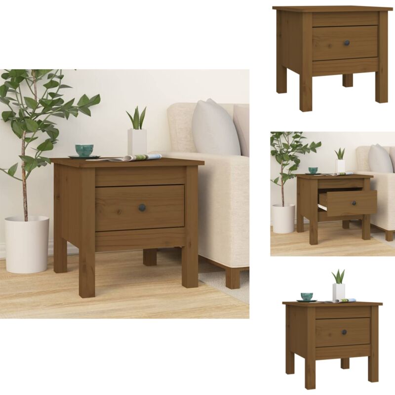 Table d'appoint Marron miel 40x40x39 cm Bois massif de pin - Table D'appoint - Table Basse - Meuble De Salon - Table De Chevet - Bois Massif