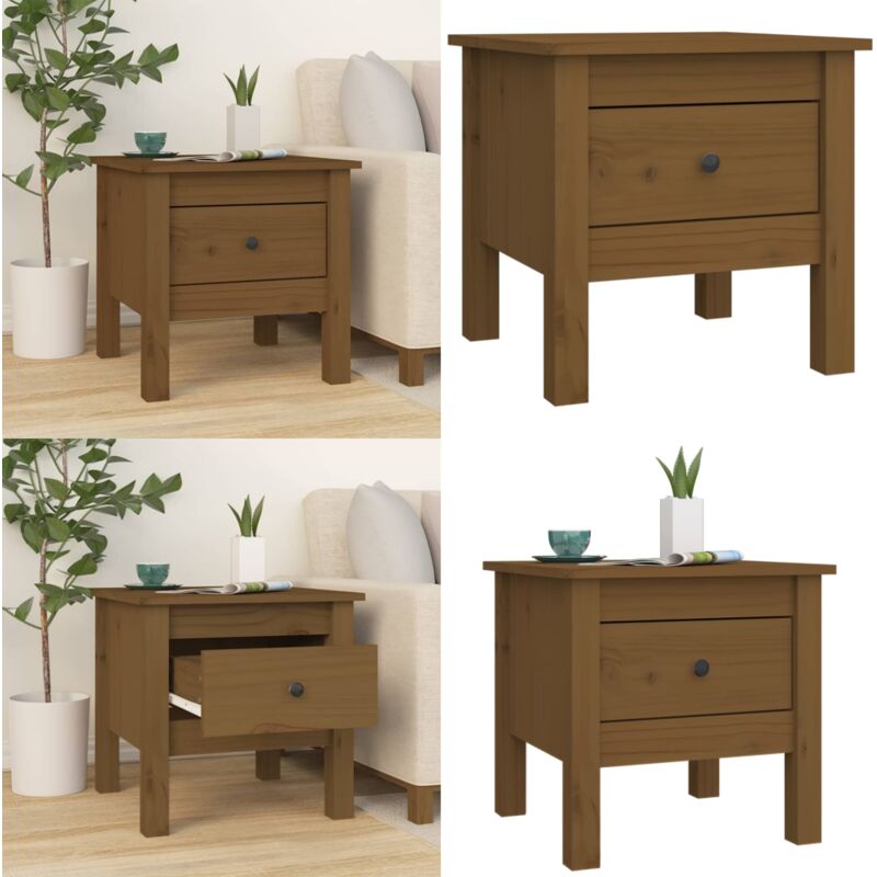 Vidaxl - Table d'appoint Marron miel 40x40x39 cm Bois massif de pin - Table D'appoint - Table Basse - Meuble De Salon - Table De Chevet - Bois Massif