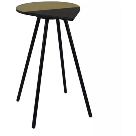 Table d'appoint métal avec plateau goutte dorée et noire - GULL 6303