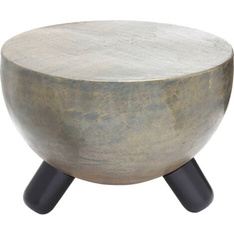 Table d'appoint métal finition or vieilli élégance intemporelle - or vieilli et pieds noirs