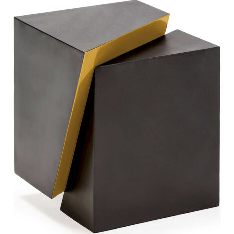 Table d'appoint métal noir doré design moderne et élégance chic - noir avec accent doré
