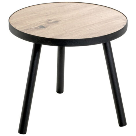 Table d'Appoint "Miranda" 40cm Chêne & Noir