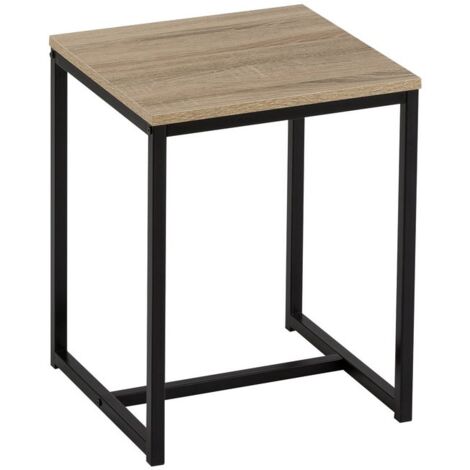 Table d'appoint moderne en acier noir 50x40x40 cm