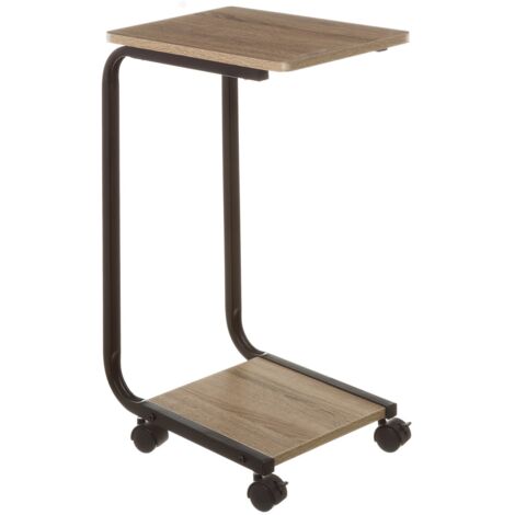 Table d'appoint moderne en métal noir 65x40x27 cm