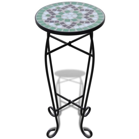 Table d'appoint Mosaïque Vert et blanc vidaXL