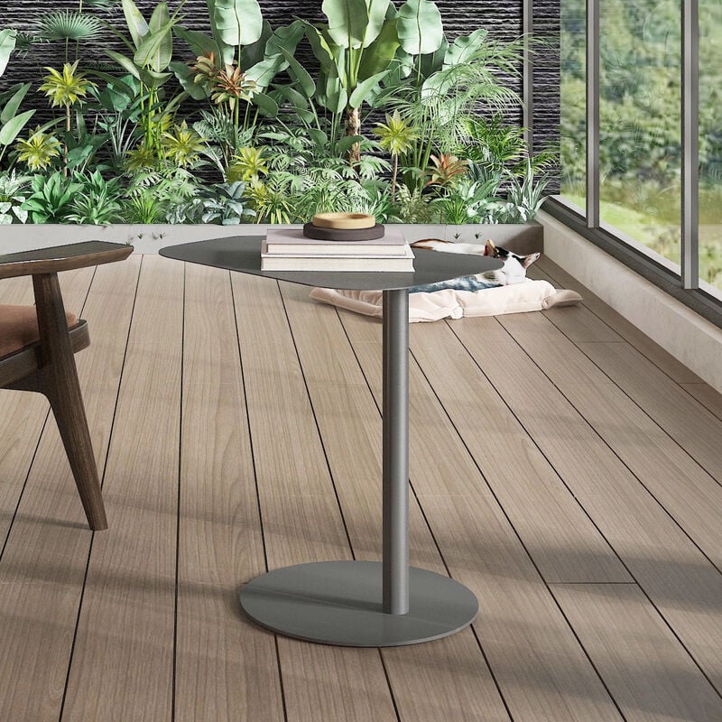 Table d'appoint Nastätten métal 50 x 50 x 38 cm gris mat [en.casa]