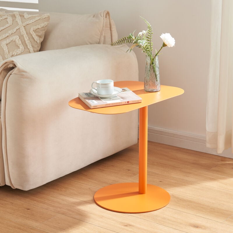 Table d'appoint Nastätten métal 50 x 50 x 38 cm orange [en.casa]
