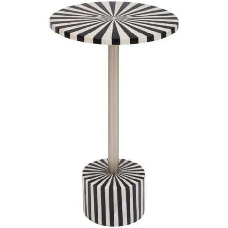 Table d'appoint Nema noir et blanc 36x36x58,5cm - Atmosphera créateur d'intérieur