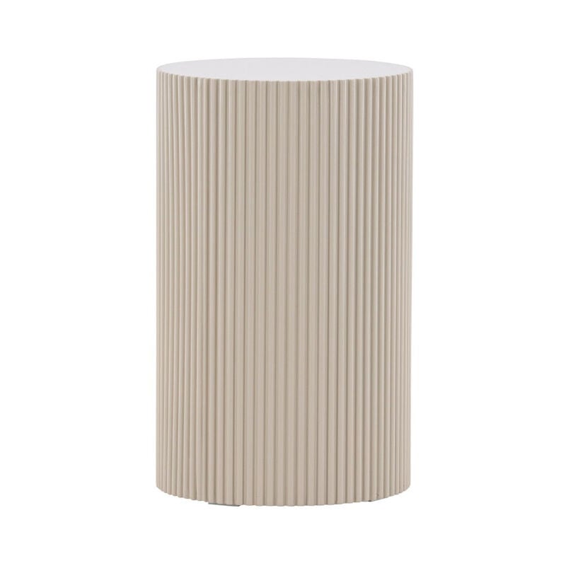 Table d'Appoint Nervurée "Lenox" 50cm Beige