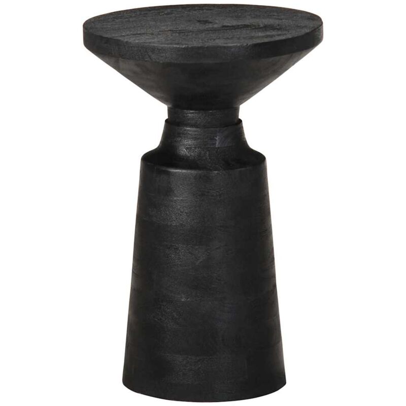 Table d'appoint noir Ø33x50 cm bois de manguier massif vidaXL