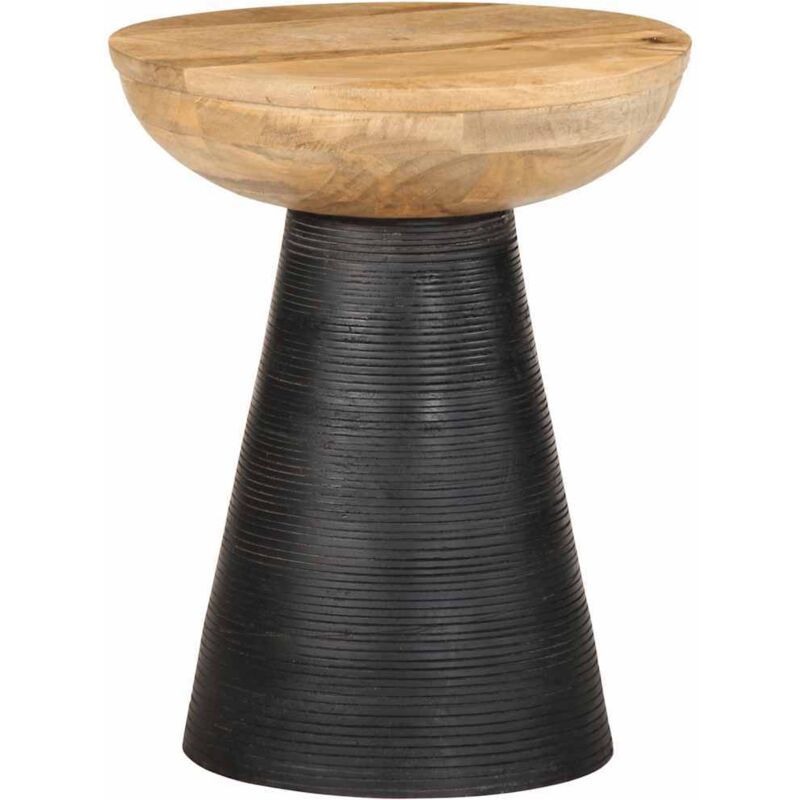 Vidaxl - Table d'appoint noir Ø37x45 cm bois de manguier massif