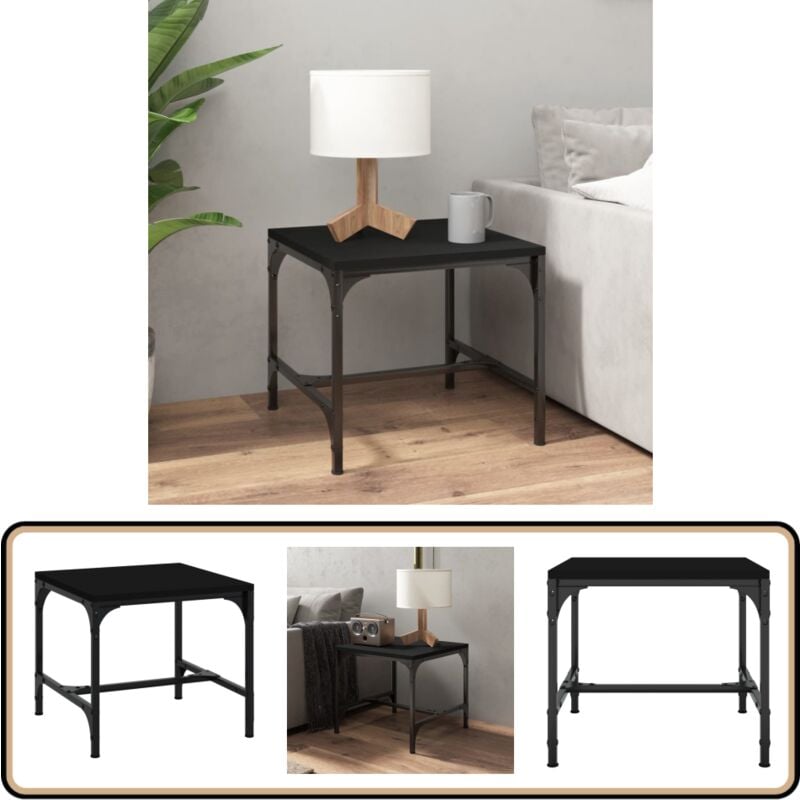 Table d'appoint Noir 40x40x35 cm Bois d'ingénierie - Table Basse - Meuble Industriel - Table D'appoint - Table Design - Table Noire