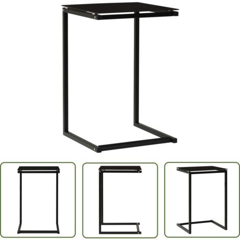Table d'appoint Noir 40x40x60 Verre trempé