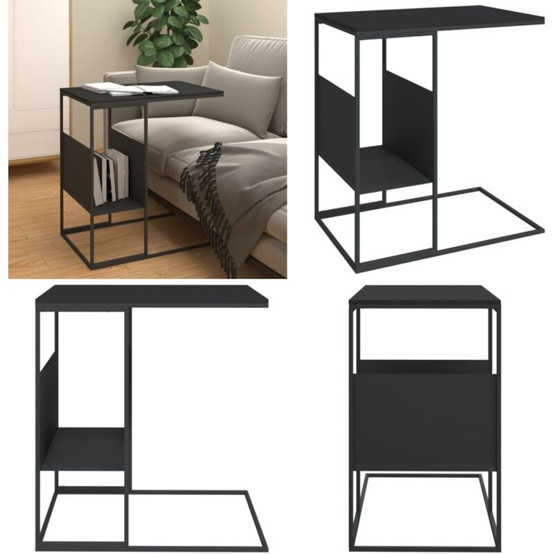 Vidaxl - Table d'appoint Noir 55x36x59,5 cm Bois d'ingénierie - Table D'appoint - Table Basse - Meuble Salon - Table Côté Canapé - Table En Bois