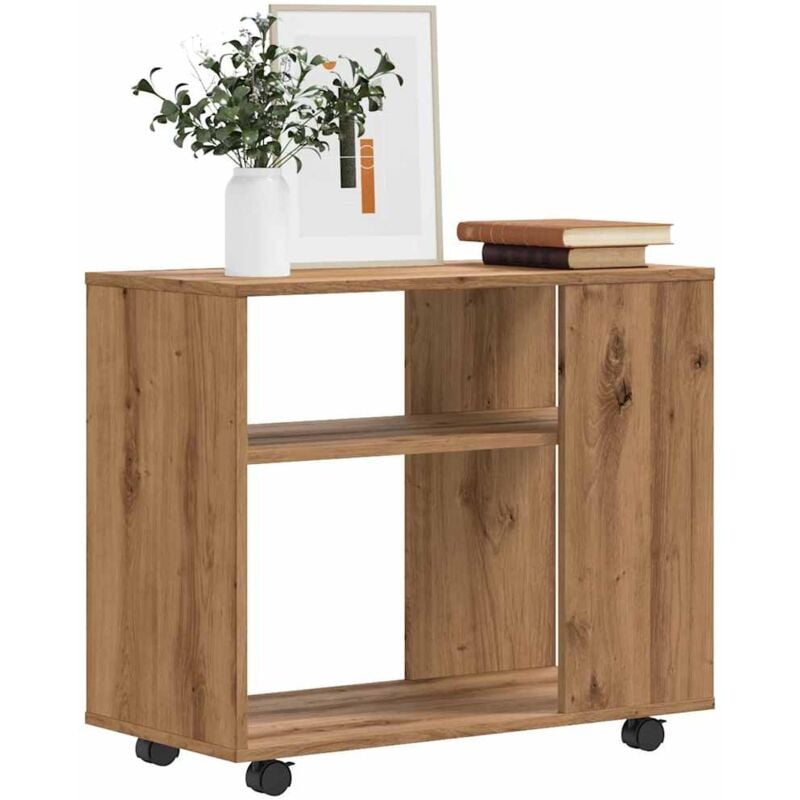 Table d'appoint chêne artisanal 70x35x55 cm bois d'ingénierie Vidaxl