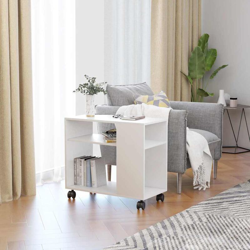 Vidaxl - Table d'appoint Blanc 70x35x55 cm Bois d'ingénierie