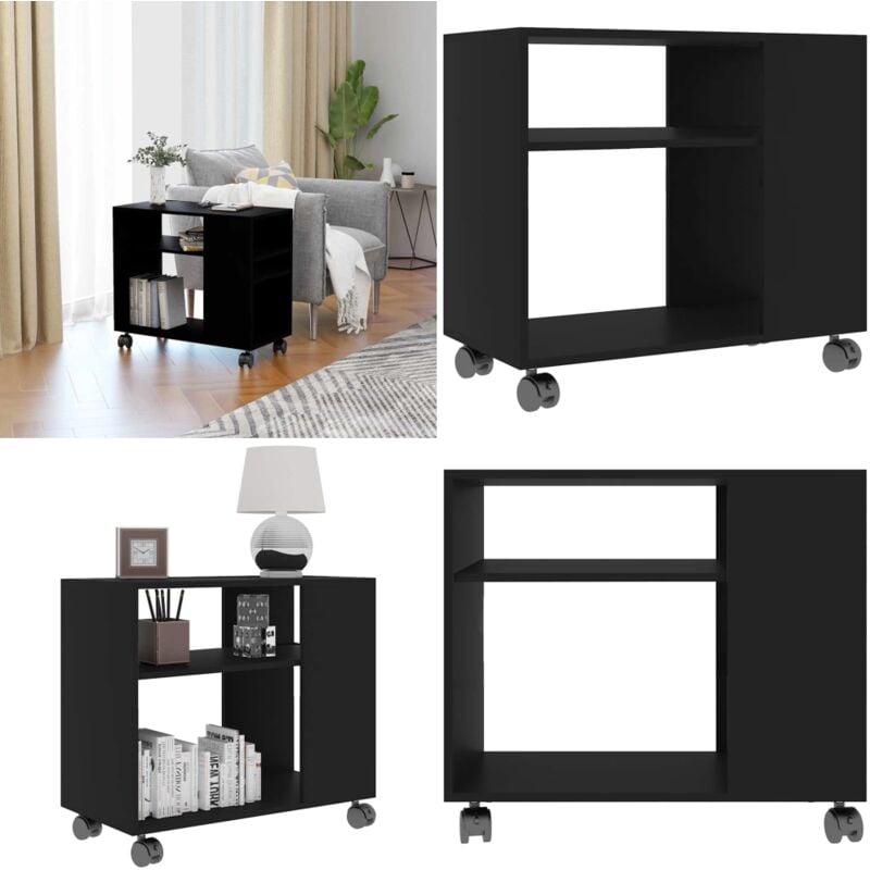 Table d'appoint Noir 70x35x55 cm Bois d'ingénierie - Table D'appoint - Meuble D'appoint - Table Basse - Table Design - Table En Bois - Home & Living