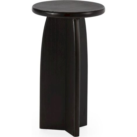 Table d'appoint noire en bois de caoutchouc design contemporain - noir bois de caoutchouc