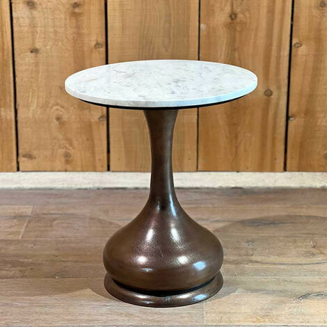 Table d'appoint Olga plateau marbre 46x52cm