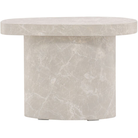 Table d'appoint organique en effet marbre 50x30cm - Gris clair - BASTAD