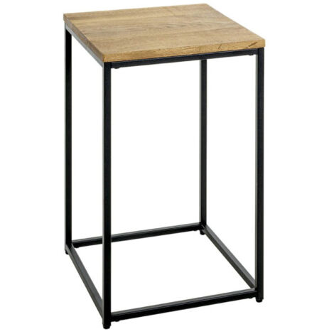 Table d'Appoint "Pika" 60cm Chêne & Noir
